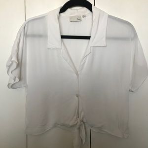 Aritzia Wilfred Free Tie Front Blouse White